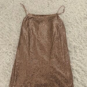 Banana Republic Metallic Bronze Sequin Mini Dress